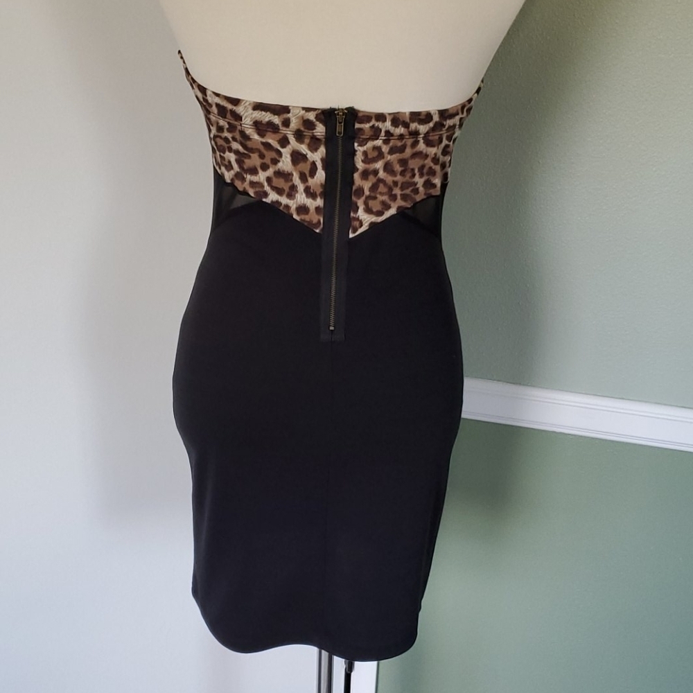 LEOPARD PRINT STRAPLESS DRESS BY TOSKA - Picture 5 of 7